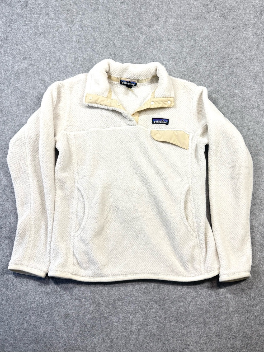 Patagonia Synchilla Women’s Cream Snap-Front Fleece Pullover Medium Hiking Med - Picture 2 of 10